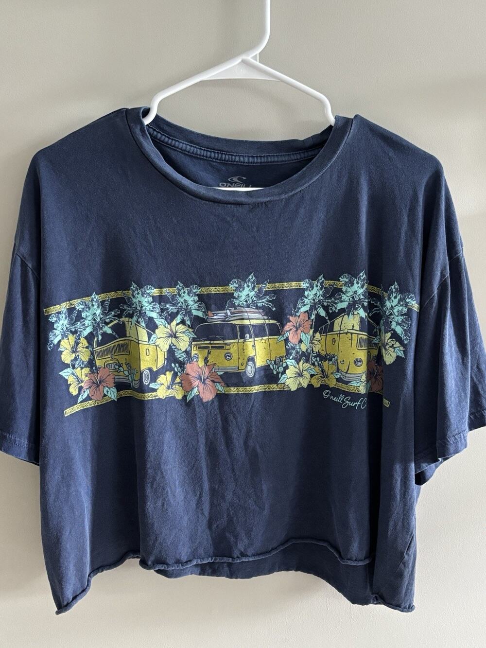 O'Neill Surf Co. Women’s M Blue Cotton Knit Crew Neck Short Sleeve VW Bus Tshirt